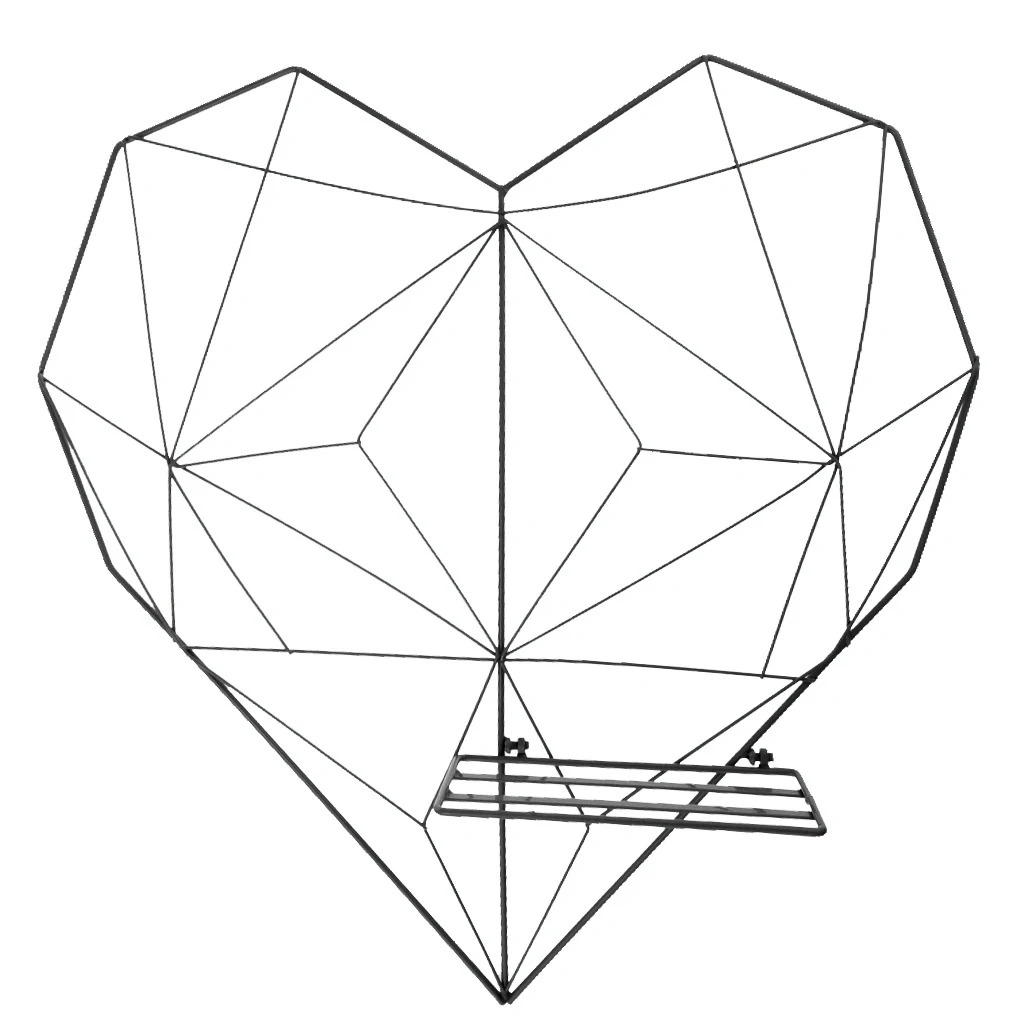 Love Heart Metal Mesh Grid Panel Decor Room DIY Photo Wall Art Display for Wall Home Garden Hanging Decor Office Shop Display