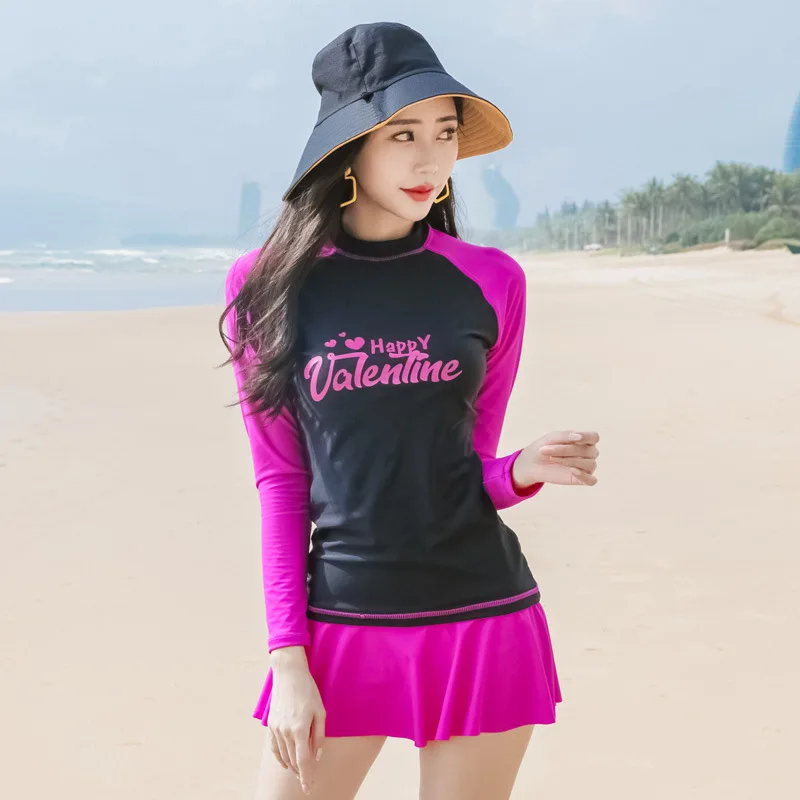 

Long Sleeve Trousers Split Type Diving Suit Swimsuit Women's Conservative Belly Covering Slimming Quick-Dry Sun-resistant Surfin