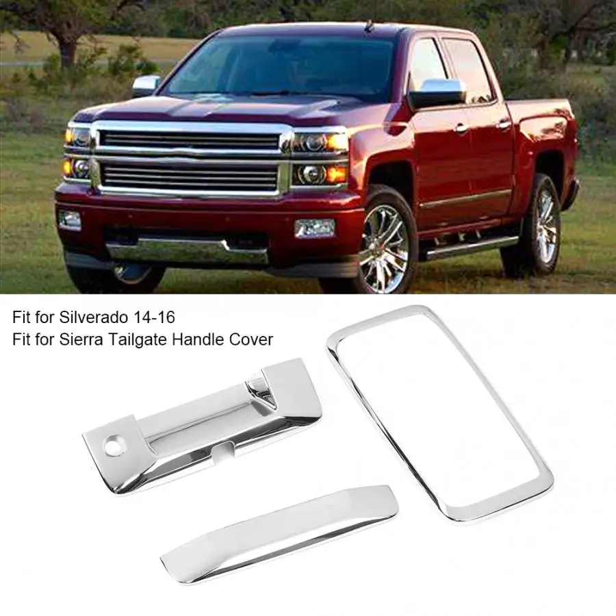 Отделка ручки двери автомобиля подходит для Silverado 14-16 Mark LT 2005-2008 посеребрение задняя дверь ручка Крышка отделка