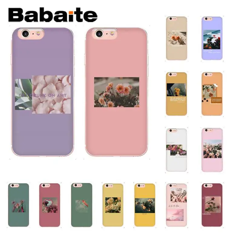 

Babaite aesthetic flowers floral Customer High Quality Phone Case For iPhone 8 7 6 6S Plus X XS MAX 5 5S SE XR 11 11pro 11promax