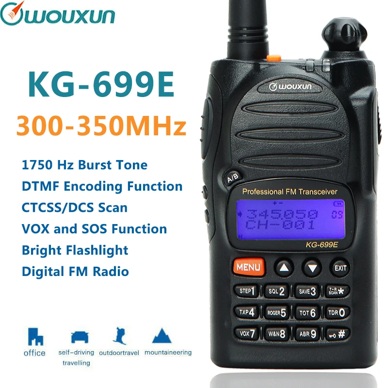 Wouxun KG-699E 300-350MHz DTMF 1750Hz CTCSS/DCS VOX SOS IP55 Waterproof Amateur Ham Handheld Transceiver Radio Walkie Talkie | Мобильные