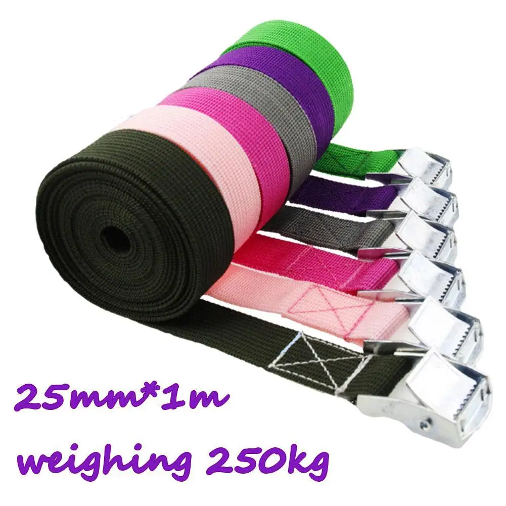 1M x25mm Car Tension Rope Tie Down Ratchet Strap Belt Car Luggage Bag Cargo Lashing With Metal Buckle Tow Rope Tensioner cargo straps cargo tie down strap tie down straps lashing strap
