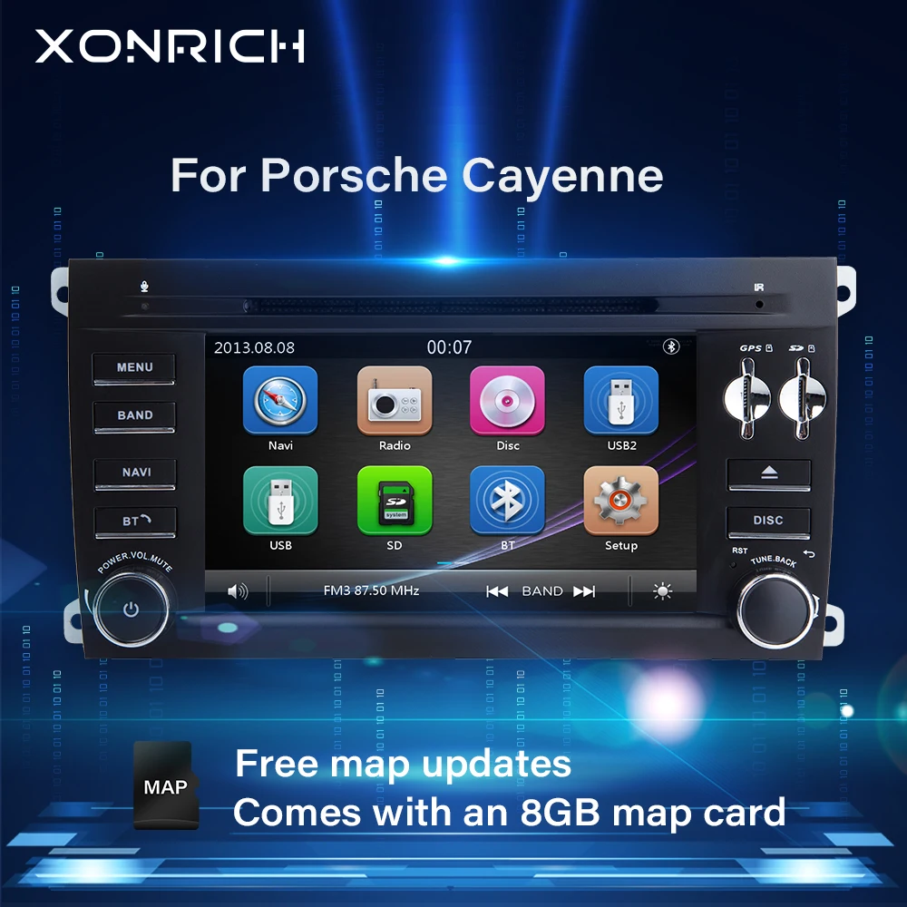 Автомобильный DVD-плеер 2 Din GPS-навигация для Porsche Cayenne 2003 2004 2005 2006 2007 2008 20092010