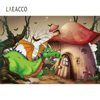 

Mushroom Backdrops For Photography Baby Cartoon Dinosaur Birthday Party Forest Baby Pattern Photographic Background Photostudio