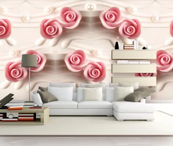 

CJSIR Custom Wallpaper Upscale 3D Rose TV Background Wall Living Room Bedroom Sandstone Background Walls Mural 3d Wallpaper