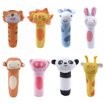 

Baby Rattles Mobiles 8 Style Baby Plush Toy Newborn Infant Hand Rattle Stick Soft Animal Doll Kids Toddler Toys Christmas Gift