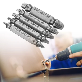 

6pcs Damaged Screw Remover Set Broken Speed Screws Bolt Extractor Drill Bit Kit Out Bolt Stud Stripped Screw Remover Tool