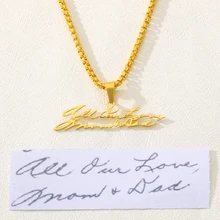 Customized Actual Handwriting Necklace Gold Stainless Steel Meaningful Personalized Signature Necklace Jewelry Gift For Mom