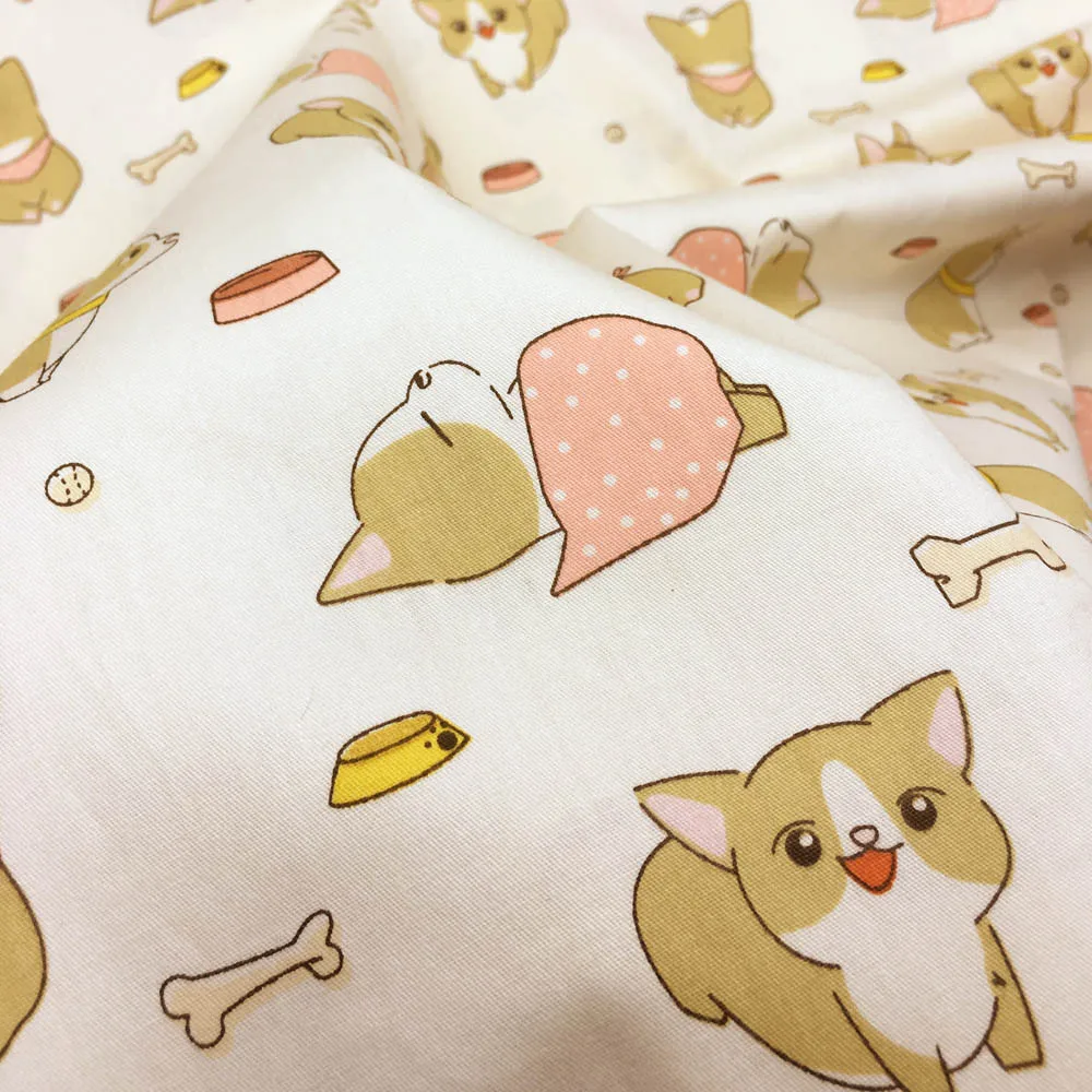 Multicolor Ткань DIY аксессуары ручной работы Одежда Домашняя одежда занавеска украшение щенок шаблон печати майки Mujer Moda# YL10 - Цвет: Multicolor