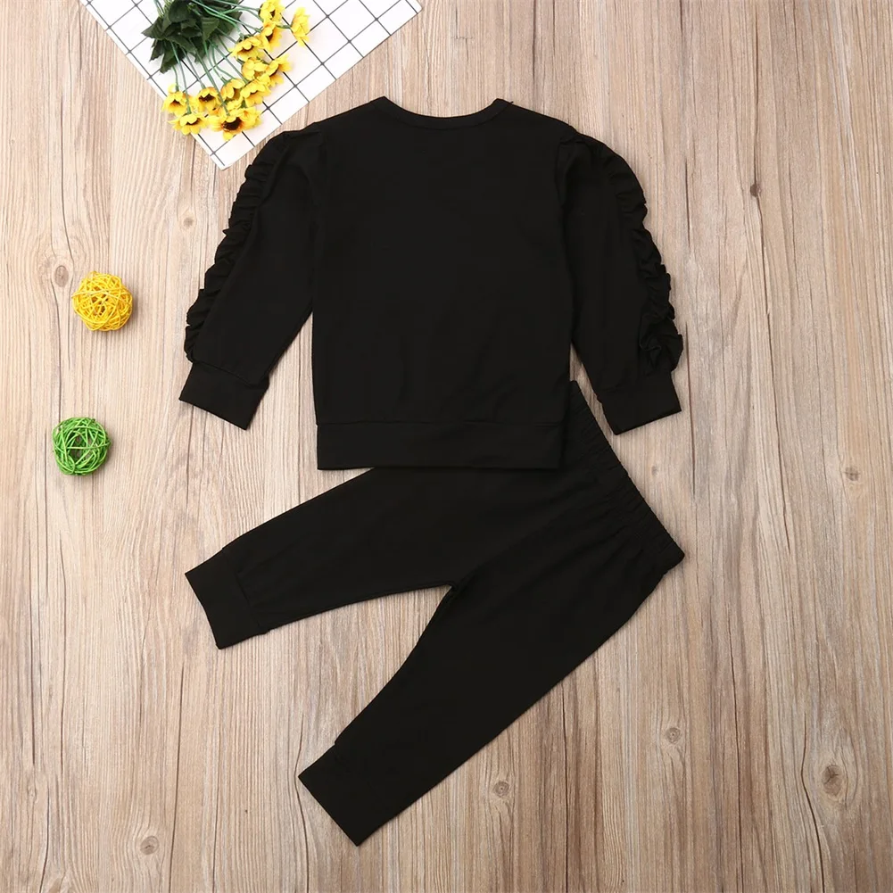 2pcs Toddler Baby Girls Kids Cotton Sets Autumn Winter Cotton Warm T-shirt Tops+Long Pants Leggings Outfit Clothes Set