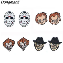 P4195 Dongmanli Child's Play Ghost Studs Earrings For Womens Stainless Steel Pierce Stephen King's It Earrings Jewelry Girls