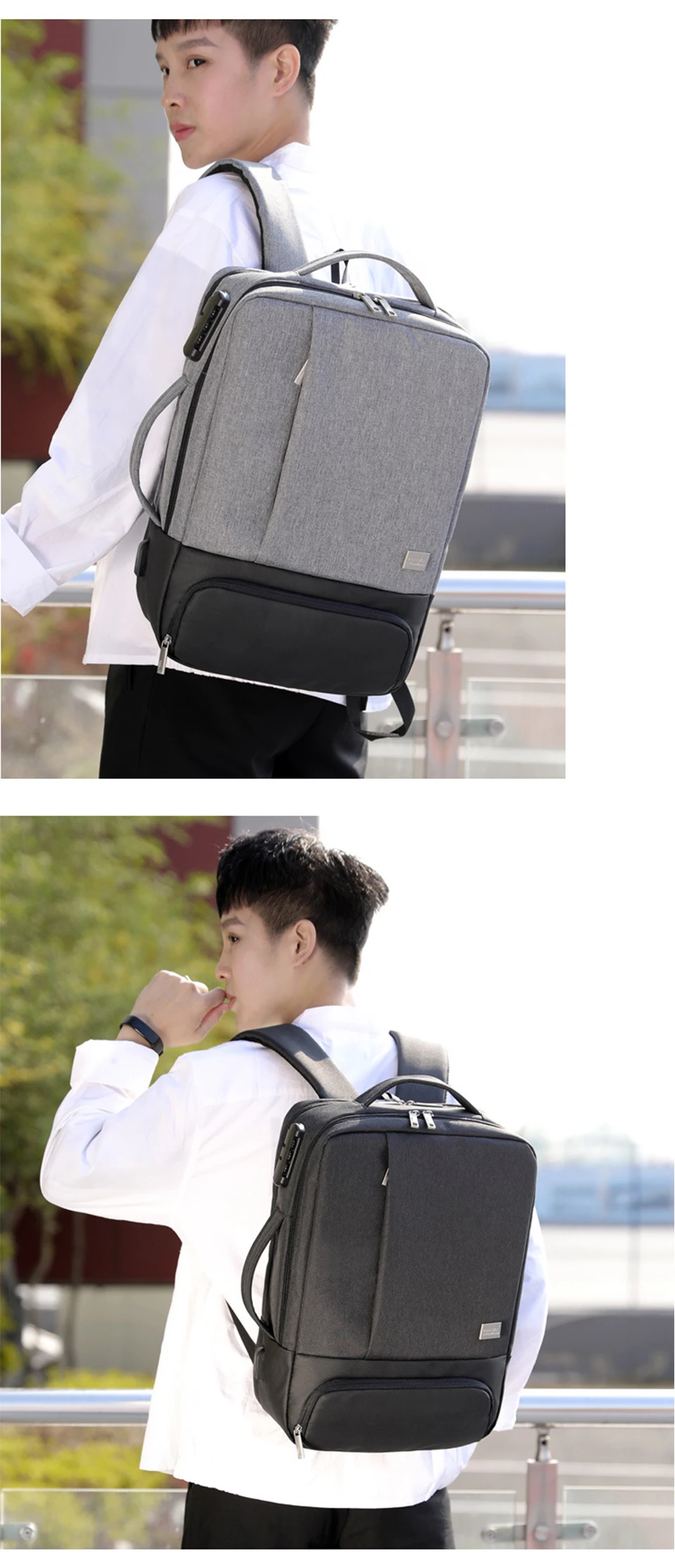 Mens Backpack Laptop Backpacks 17 Inch 15.6'' Anti Theft Male Business Bags Notebook Trip Back Pack Office Women Travel Bagpack (22)