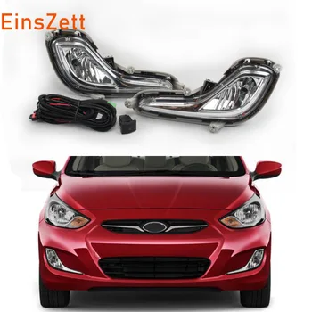 

1set Car Fog Light Assembly For Hyundai Accent/Verna/Solaris/RB/RV 2011-2016 Front Bumper Lamp Daylight with Switch Wiring