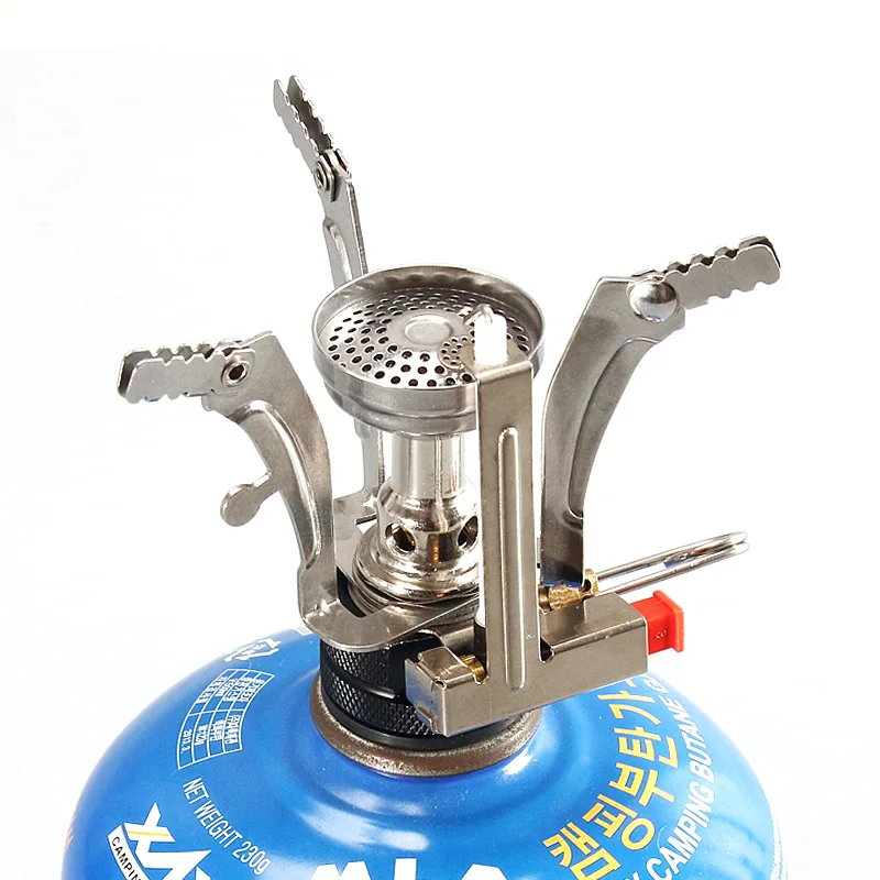 MENFLY Butane Gas Cylinder Adapter Mini Burner Outdoor Lighter for Camping Stove Equipment Portable Triangle Picnic Gas Cooker