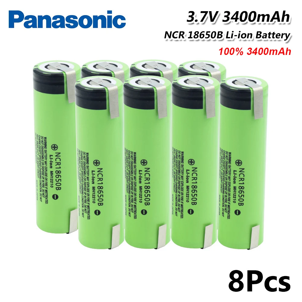 Panasonic NCR18650B 3,7 v 3400mah 18650 литиевая аккумуляторная батарея разряда 20A сварочные никелевые листовые батареи - Цвет: 8 Pcs