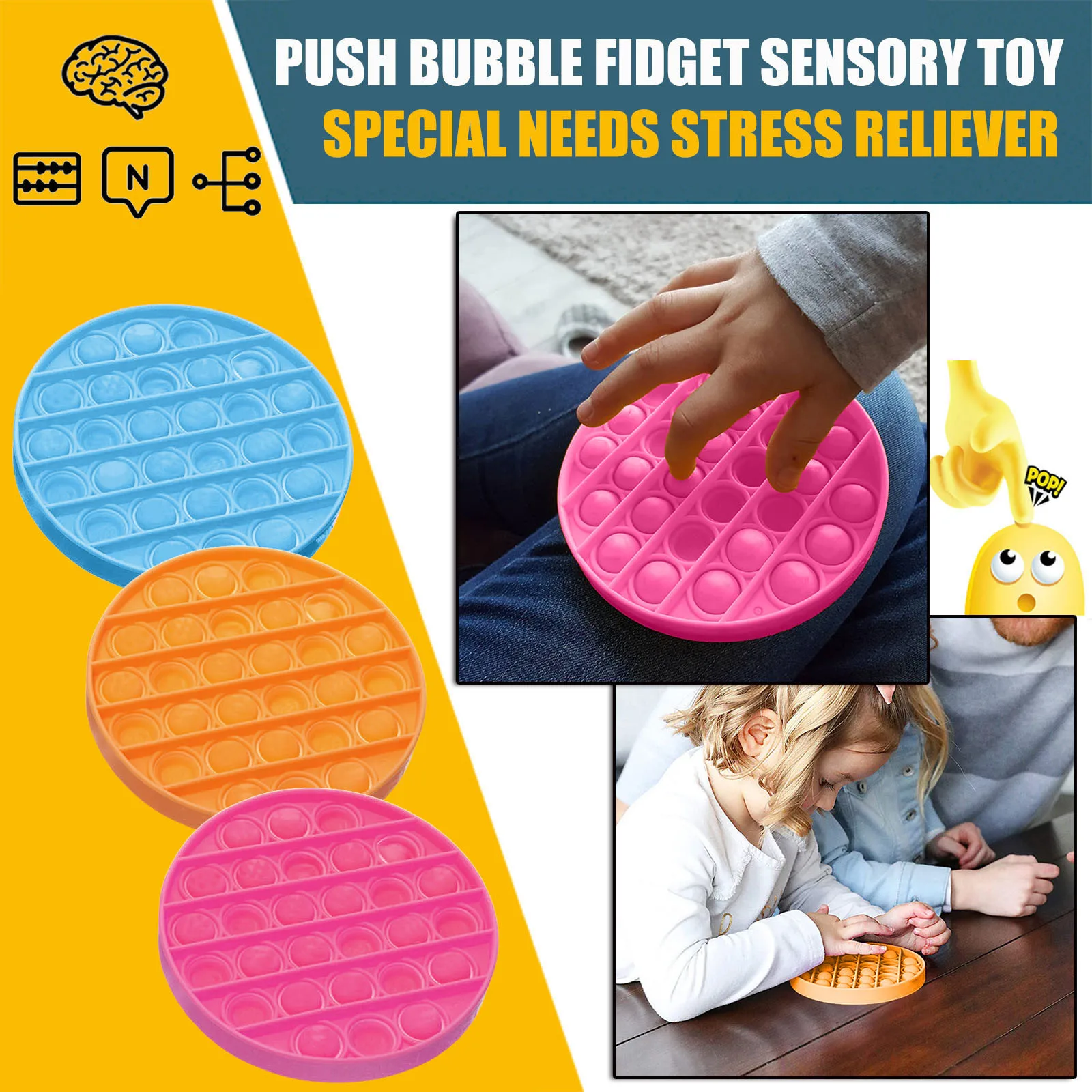 Fitget Toys For Adult Kids Push Bubble Fidget Sensory Special Needs Stress... 