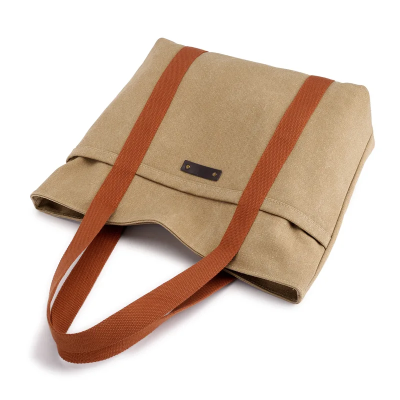 

Lightweight Fashion Large Capacity Canvas Bag Women's Casual Simple Versatile Handbag Outdoor Travel Shoulder Bag