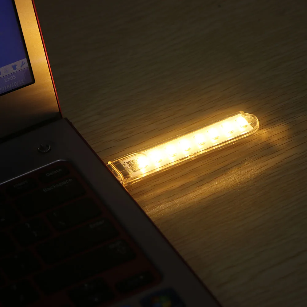1Pcs Mini USB Gadget LED light Book lights 8 LEDs 5730 SMD For PC Laptops Notebook Mobile Power Charger Reading bulb