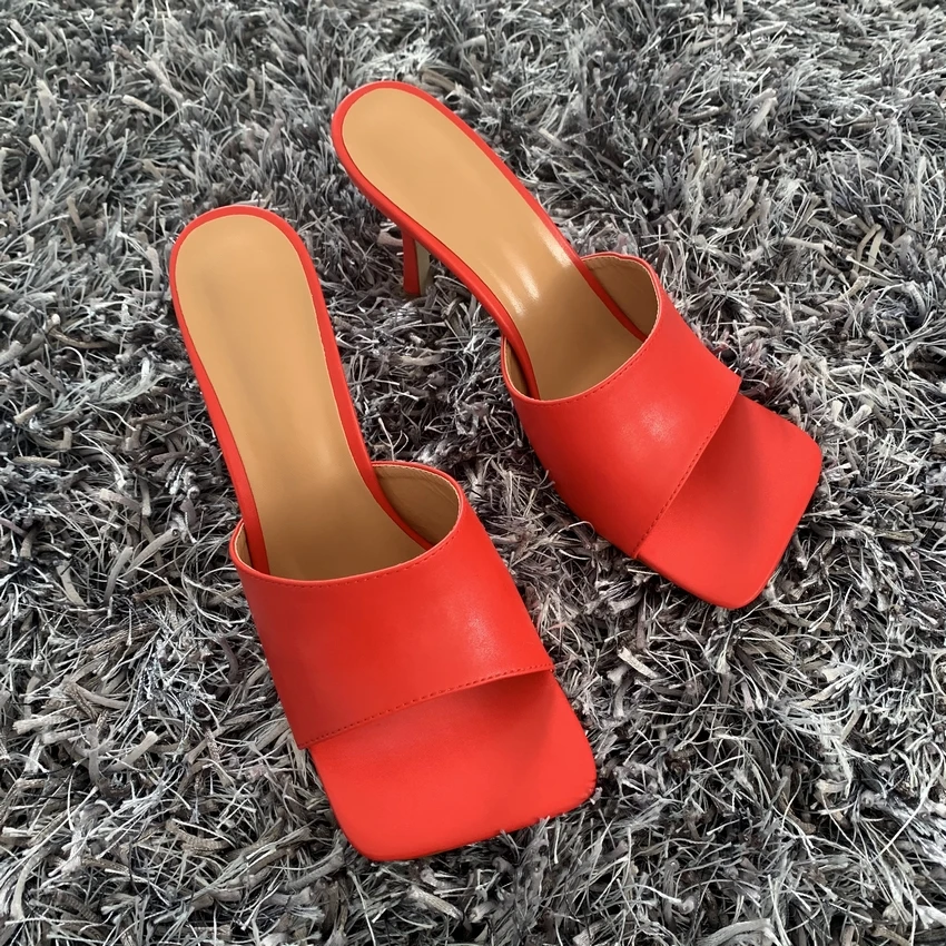 Summer Women Sandals Square Toe Ladies Heel Mules Sexy Thin High Heels Sandals Slippers Female Fashion Woman Shoes women slippers,women high heels,platform high heels sandals,platform sandals,ankle buckle sandals