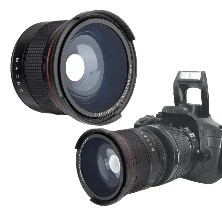 Оптический 58 мм 0.35X рыбий глаз супер широкоугольный объектив для Canon Nikon sony SLR DSLR камеры черный