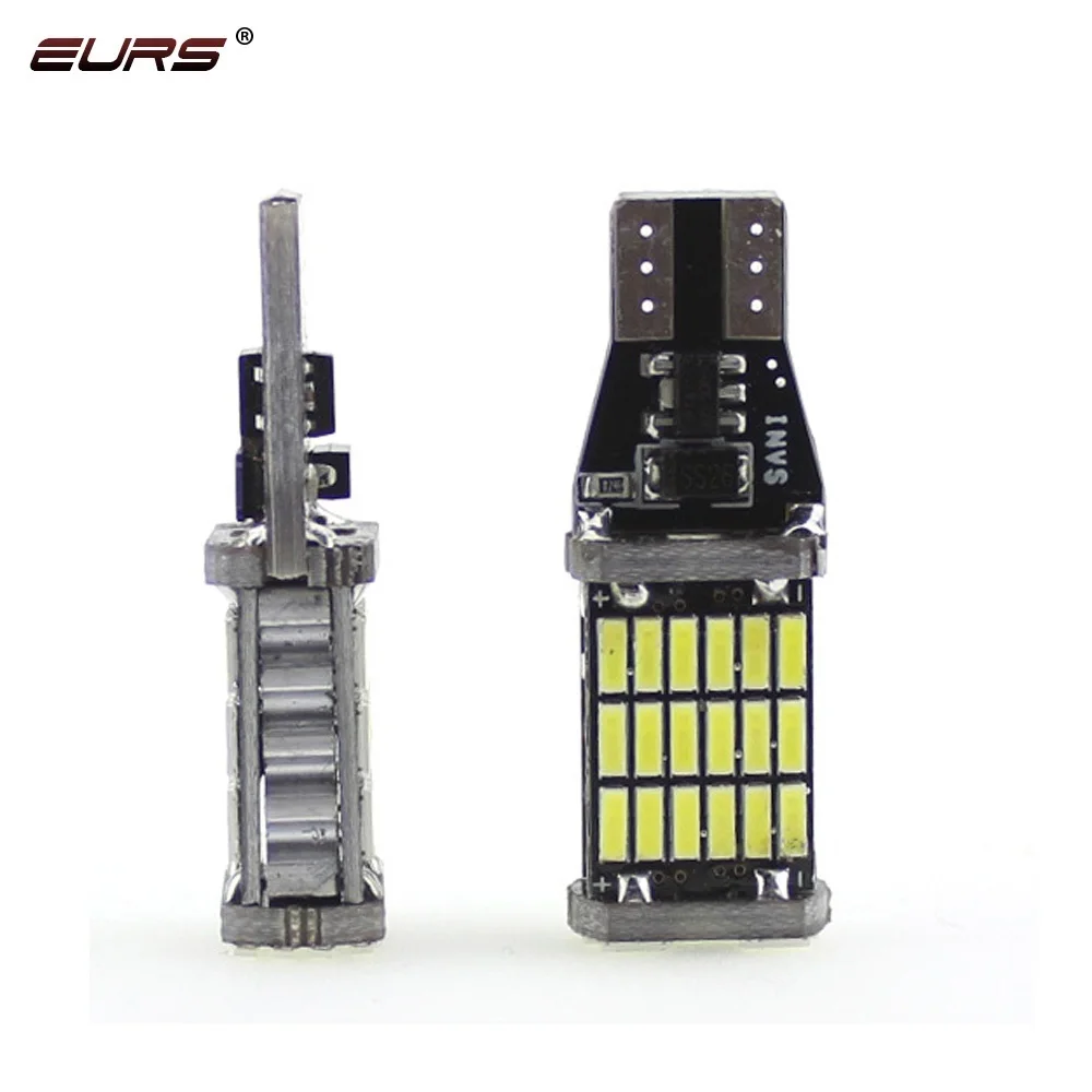 Светодиодсветодиодный лампы для заднего хода EURS 2 шт. T20 T15 W16W Canbus 1156 920 921