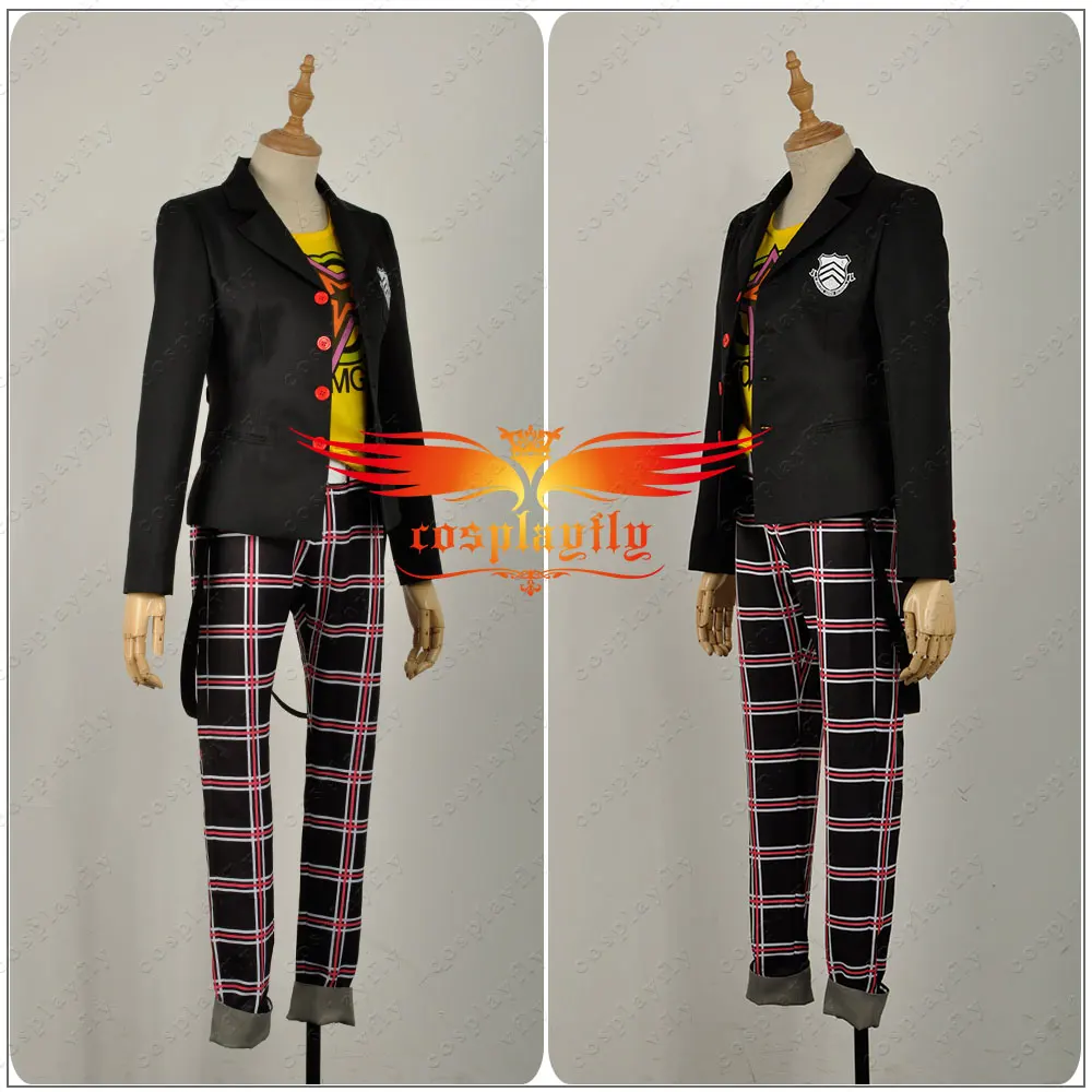 miccostumes Mens Ryuji Sakamoto School Uniform Winter Outfit Blazer T-Shirt Pants