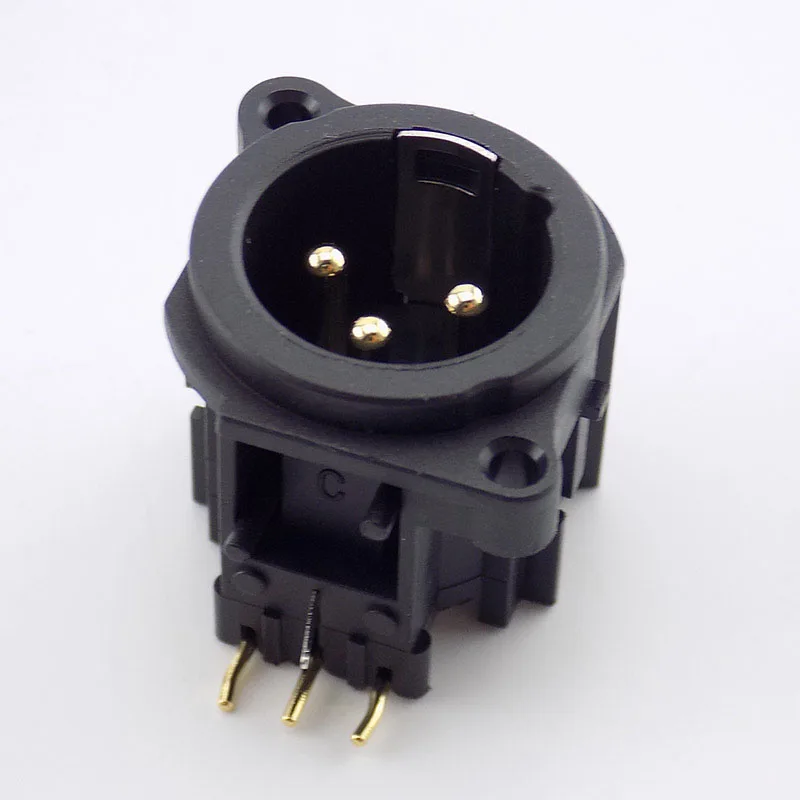 Позолоченный аудиоразъем для микрофона Cannon XLR 3-контактный штекер панельный