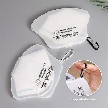 

2020 New Portable Mask Box Holders Cover Face Masks Storage Box Protective Case Clip Plastic Foldable Dustproof Masks Container