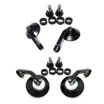 

1 Pair Round Motorcycle Rear View Mirrors Aluminum Alloy Handle Bar End Rearview Mirror Modified Accessories