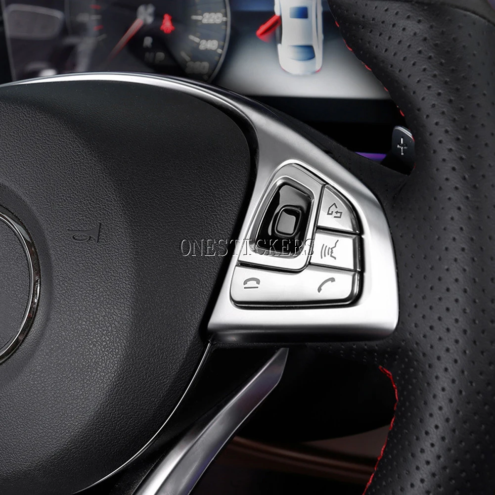 Lenkrad Knopf Aufkleber Für Mercedes E-Klasse W213 (2016-2019) – Silberne Abdeckung, Easy Montage