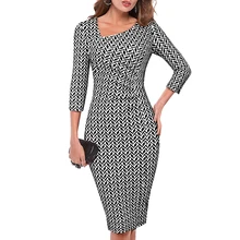 Винтажное женское элегантное платье-карандаш Geom, шикарное официальное деловое облегающее платье EB565