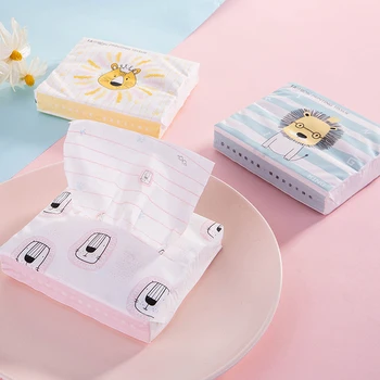 

60Pcs/Pack random Disposable Facial Paper Tissues Thickened Cute Colorful Cartoon Printing Napkins Portable Car Home Party Decor