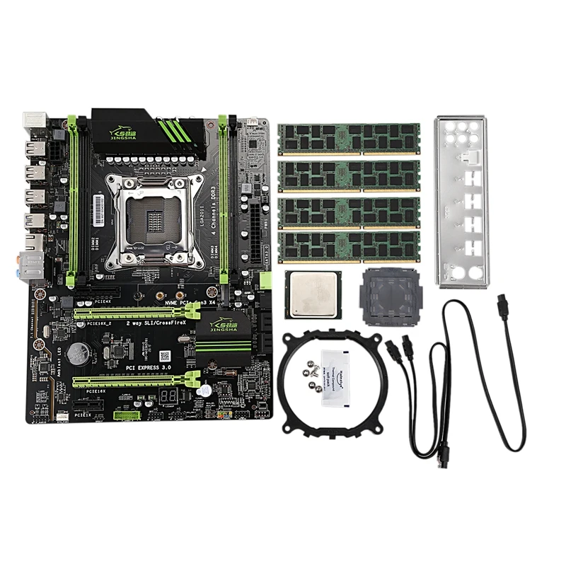 X79 LGA2011 материнская плата комбинированный набор с E5-2660 C2 cpu 4X4GB 16GB DDR3 ram 4-Ch 1333Mhz PCI-E NVME M.2 SSD слот