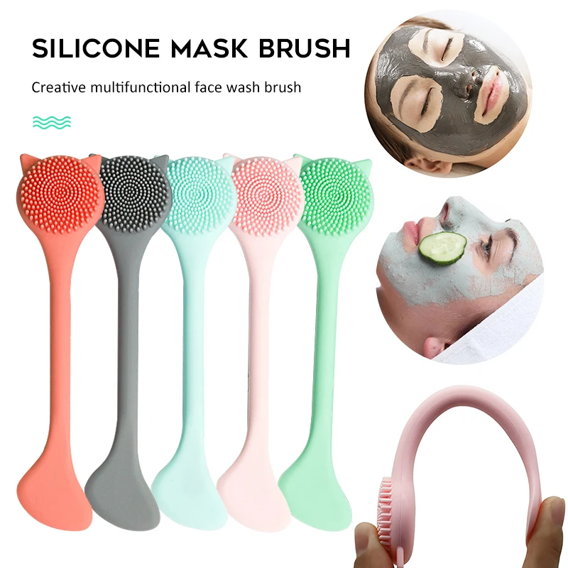 

Soft Silicone Washing Brush Soft Face Exfoliating Pore Cleaning Brush DIY Mask Stirring Rod Skin Care Massager For Women