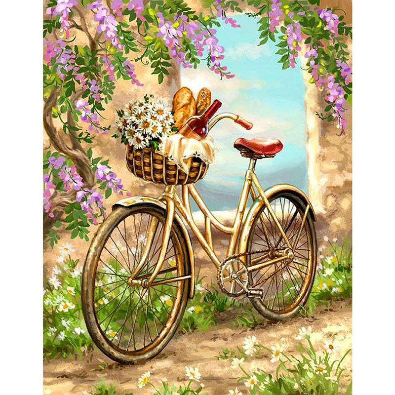 

DIY 5D Diamond Painting Bicycle Flower High Heels Mosaic Diamond Embroidery Cross Stitch Full Round Rhinestone Landscape Decor