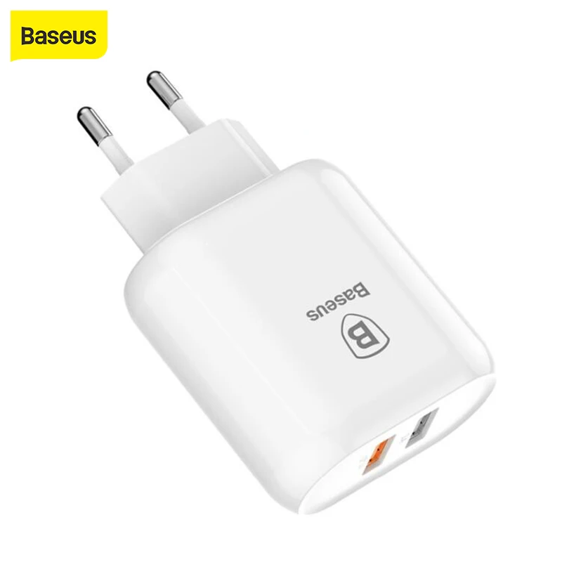Быстрое зарядное устройство Baseus USB 3 0 двойной адаптер Европейский мобильный