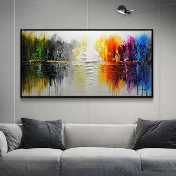 

Hand Painted Landscape Abstract Painting Modern Style Wall Art Canvas Painting Acrylic Paints For Home Wall Decoration No Frame