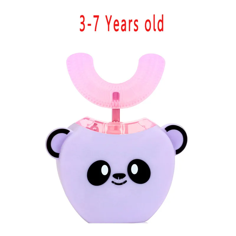 3-7 Years Purple Интеллектуальная автоматическая электрическая зубная щетка на 360 градусов, отбеливающая зубы, синий светильник, USB U type, 2 режима, для удаления неприятного дыхания - Цвет: 3-7 Years Purple