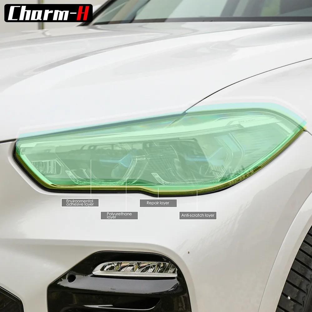 2Pieces Car Styling Headlight Protective Restoration Protection Film Decal Stickers For BMW X5 G05 2019 Accessories