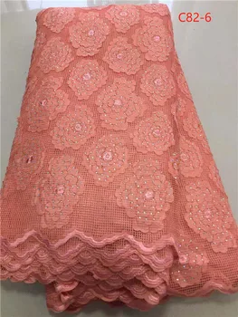 

African Lace Fabric High Quality French Net Embroidery Tulle Lace Nigerian Fabric For Wedding Party Dress DPAU154