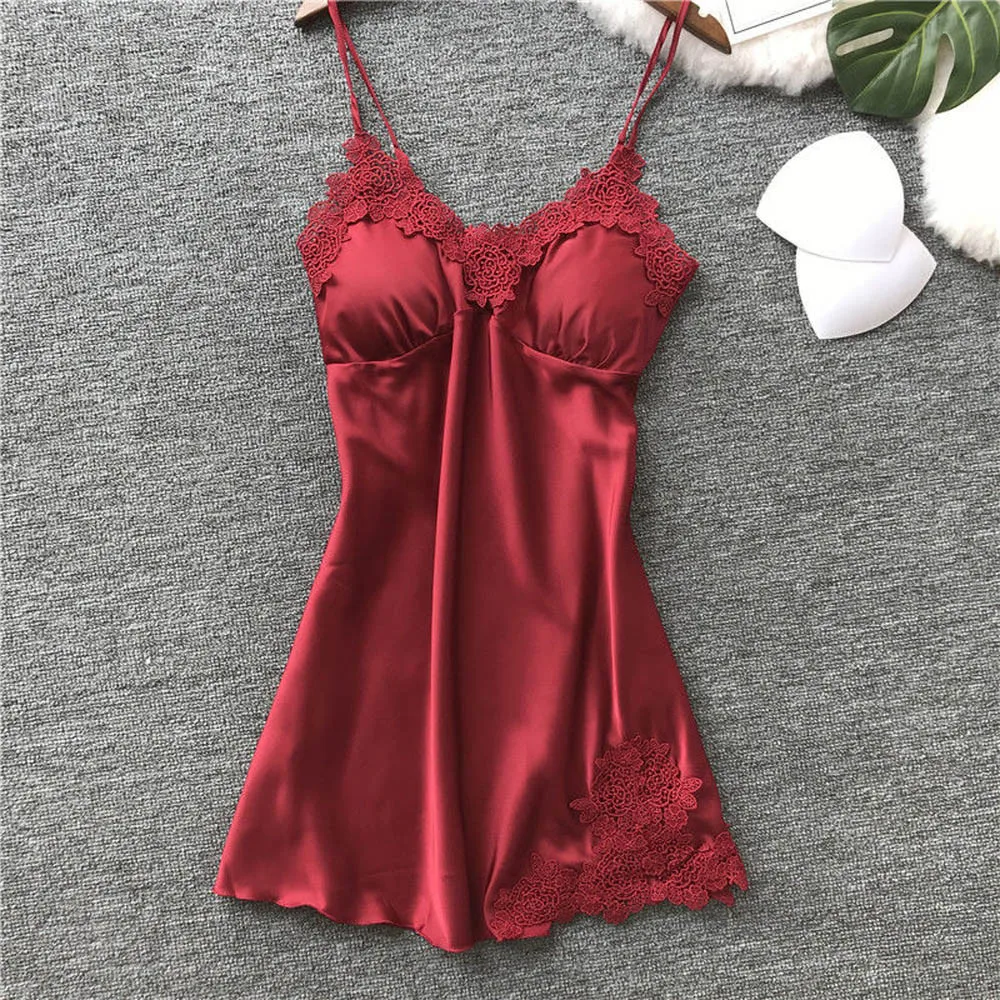 Solid Girl's Sleepwear Fashion Underwire Women's Intimates Ladies Nightwear Gowns Sexy Spaghetti Strap Lace Bathrobe Lace Robes Solid Girl's Sleepwear Fashion Underwire Women's Intimates Ladies Nightwear Gowns Sexy Spaghetti Strap Lace Bathrobe Lace Robes
