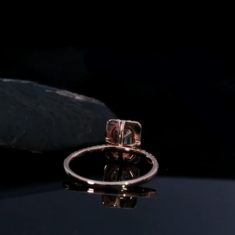 AEAW 1.0ct белый изумруд огранки камень Муассанит кольца для женщин 10 к 14 к белое золото розовое золото Романтические Свадебные обручальные кольца
