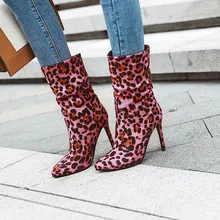 SAGACE; пикантные Женские Модные леопардовые туфли с острым носком на высоком каблуке; короткие ботильоны; модная обувь на тонком высоком каблуке