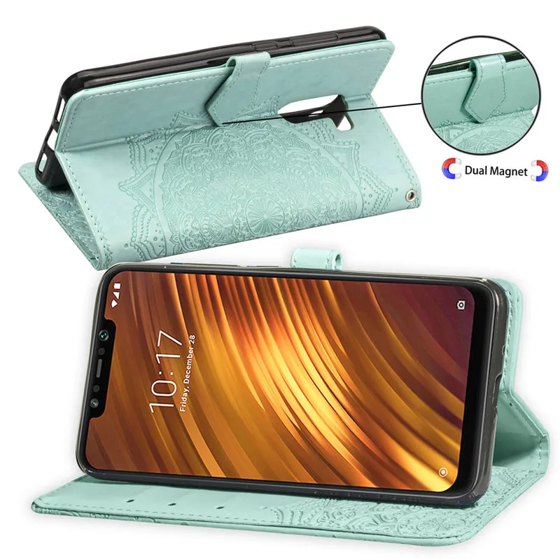 For Xiaomi Pocophone F1 Case Flip Leather Wallet Poco F1 Case Stand Leather Cover Case For Xiaomi F1 Pocofone F1 Cases 6.18" xiaomi leather case glass