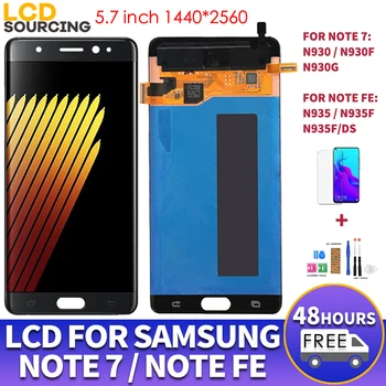 

5.7" AMOLED For Samsung Note FE LCD display N935F N935F/DS touch screen digitizer Assembly For Samsung Note 7 LCD N930F Replace