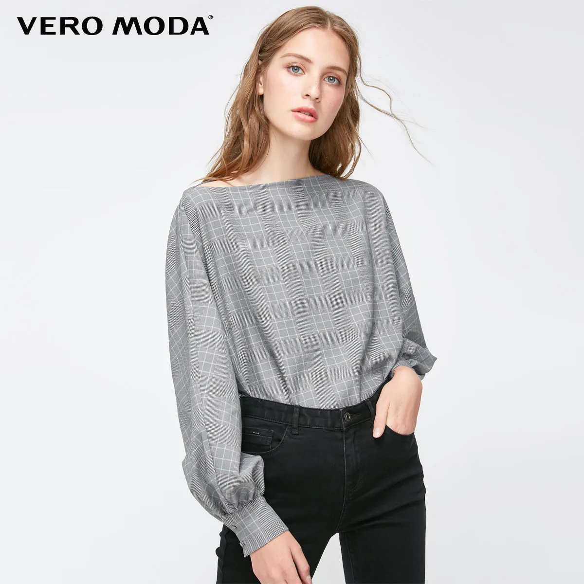 Vero Moda Новое поступление шифоновые топы в клетку с вырезом на спине и v-образным вырезом | 318351508 - Цвет: Black