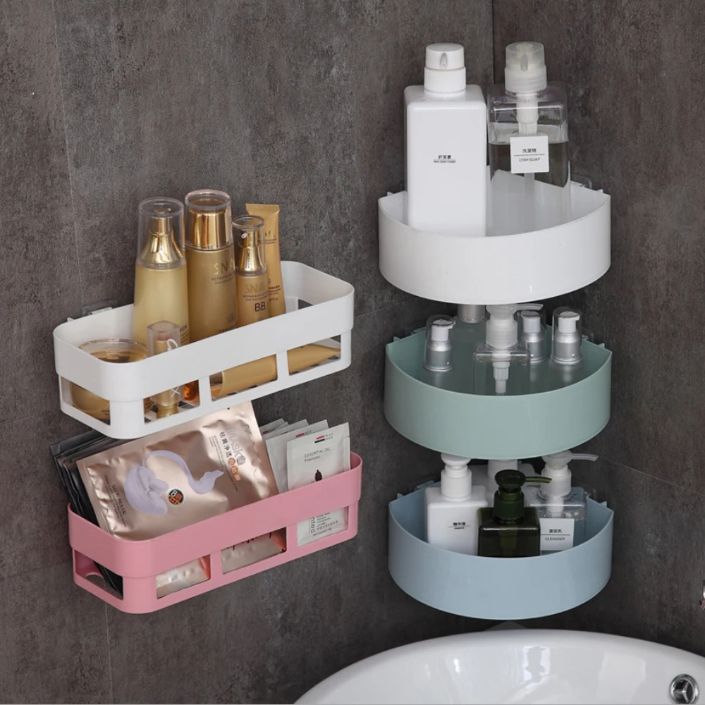 

Muti-Color Triangle/Rectangle Bathroom Shelf Qrganizer Bathroom Accessories Storage Rack Wall Holder