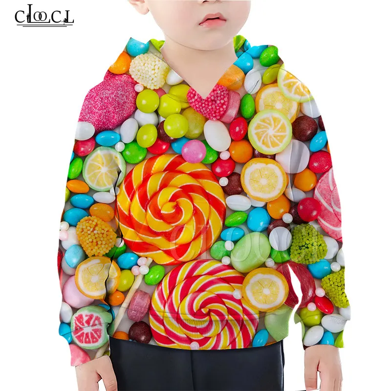 children hoodies 2 Новые рождественские конфеты худи для мальчиков и девочек, 3D с принтом "Конфеты" тростника Детская одежда свитер с капюшоном на Рождество детский пуловер Топы для детей - Цвет: children hoodies 2