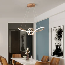 

Gold Chrome Plating Modern Led Chandeliers For Living Room Bedroom Aluminum kitchen Hanging light Indoor Dining Table Fixtures