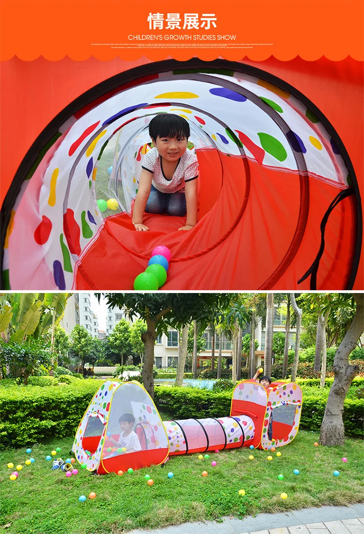 Children Indoor Dotted Tent Game House Crawling Portable Folding Tunnel Tent GIRL'S And BOY'S Pitching Crawling Road
